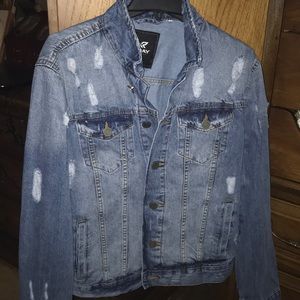 Men’s Destructed Denim Jacket NWOT